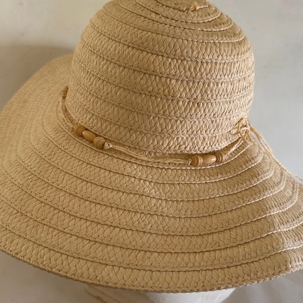 Panama Jack sun hat summer paper braid straw hat wide brim natural